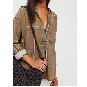 Free people plaid pull over